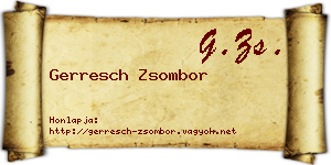 Gerresch Zsombor névjegykártya